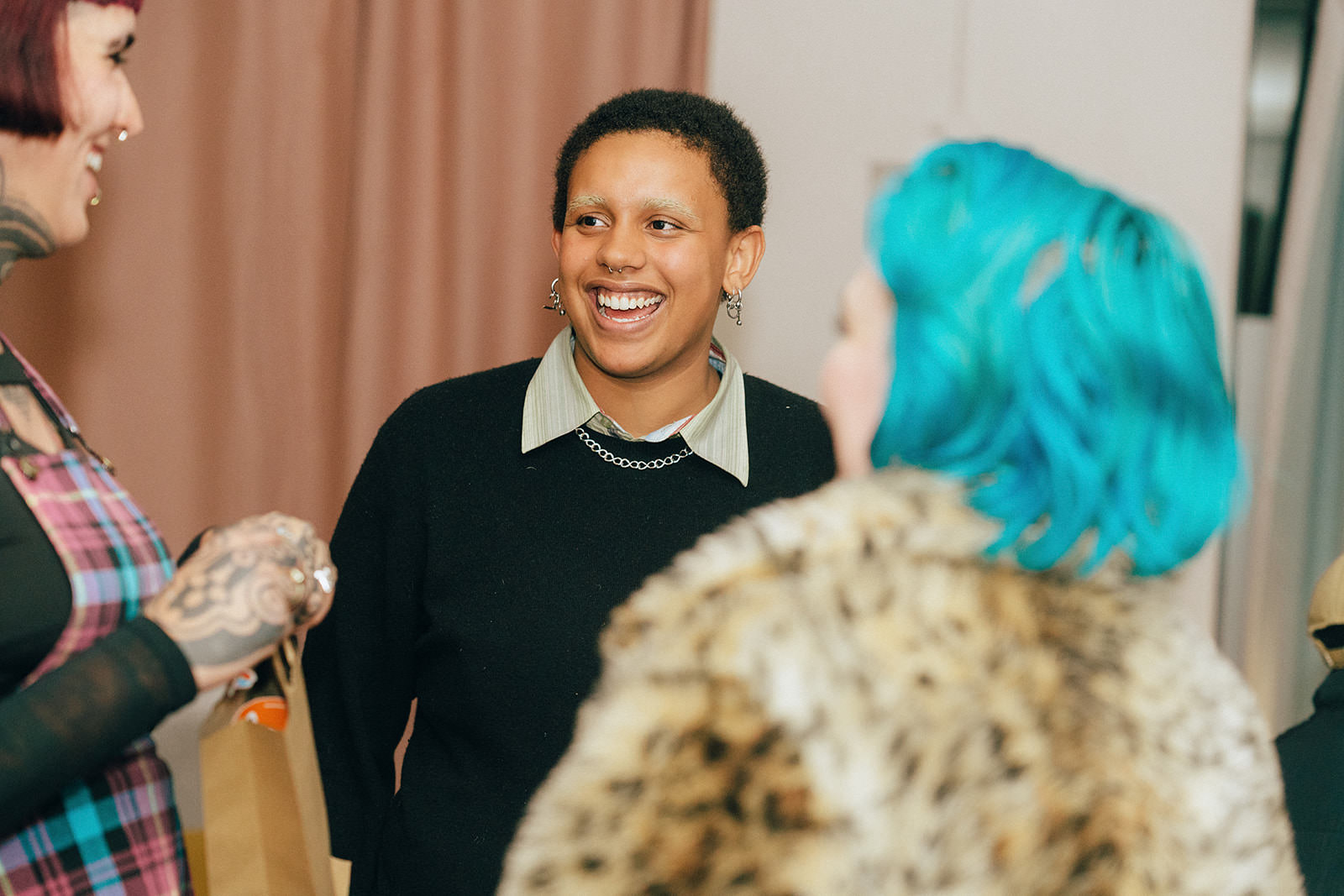 Community members at a Trans Month event