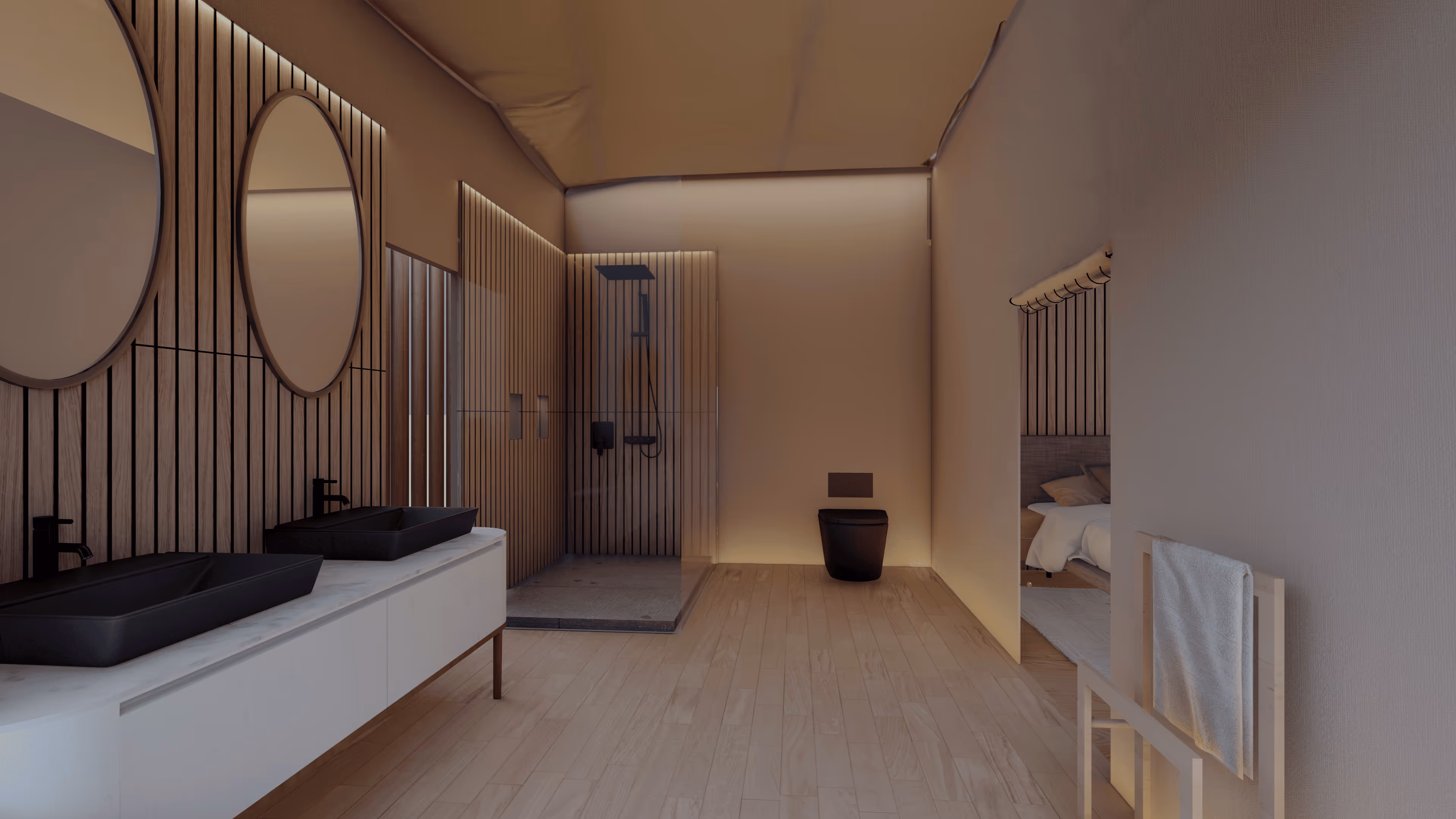 bathroom of tent