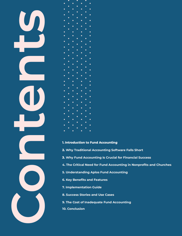 Table of contents for the Jumpstarting Your Fundraising Efforts ebook, for nonprofits
