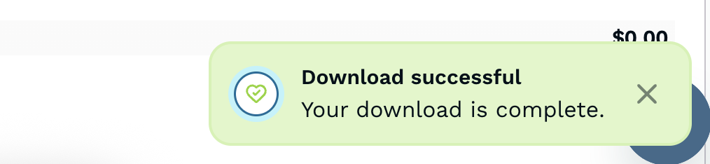 Download notification in Aplos