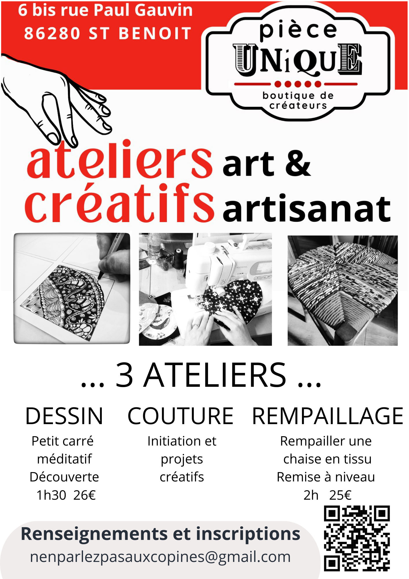 Ateliers créatifs à Saint Benoit