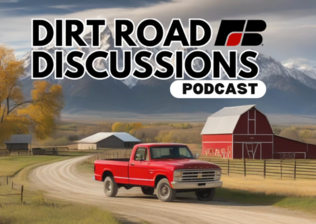 Dirt Road Discussions podcast cover with a red truck on a rural dirt road.