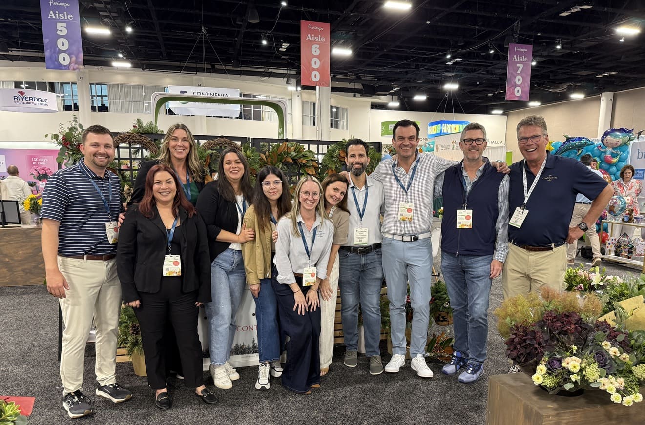 Continental Floral Greens team at the Floriexpo 2026 tradeshow booth