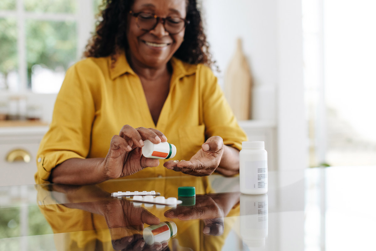 An elderly female patient continues to adhere to her prescription thanks to Nimble.