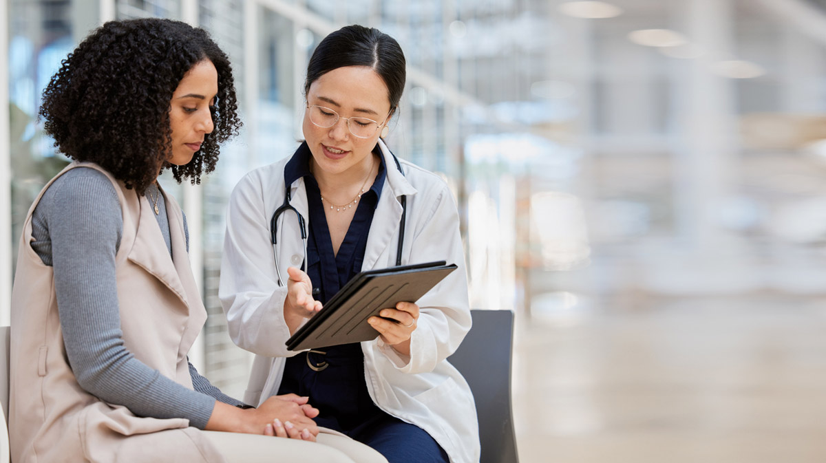 A patient has a one-on-one health consultation with their provider - thanks to an enhanced workflow that gives the pharmacist more time in their day.