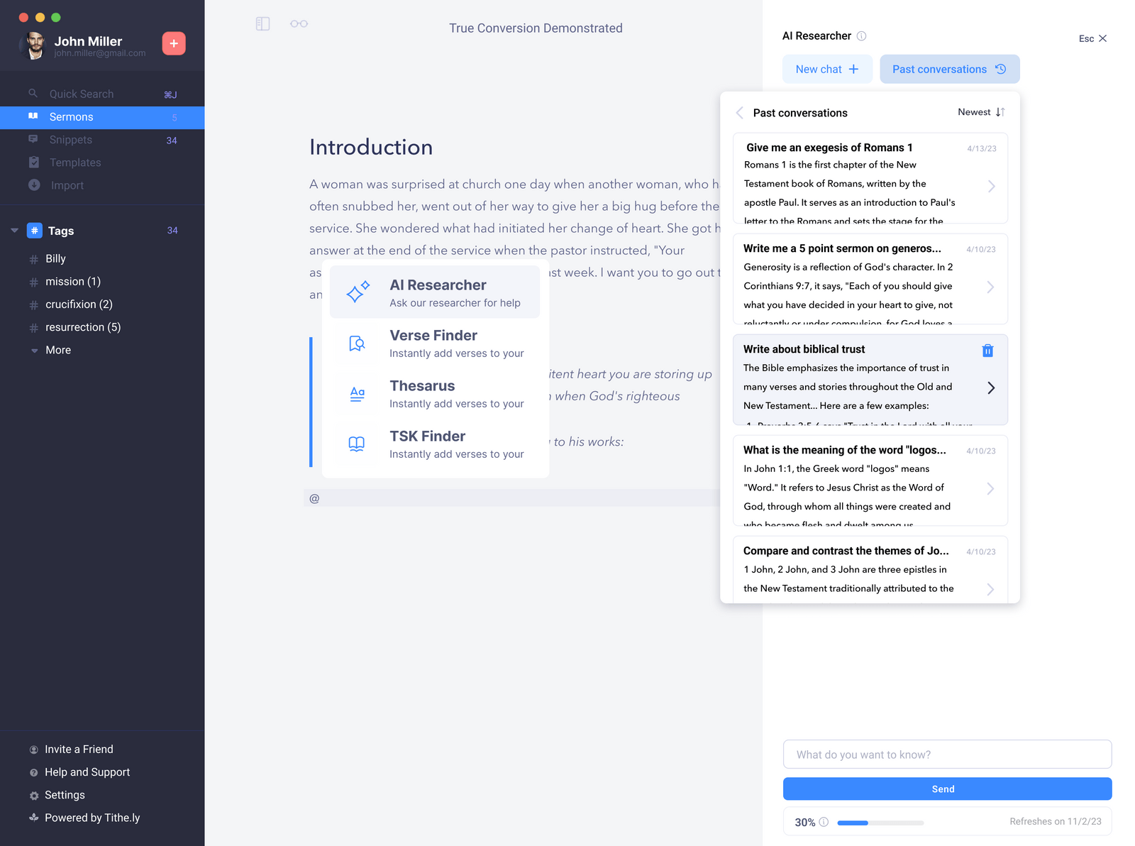 Sermon Writer Supercharge your Sermons with AI | Sermonly
