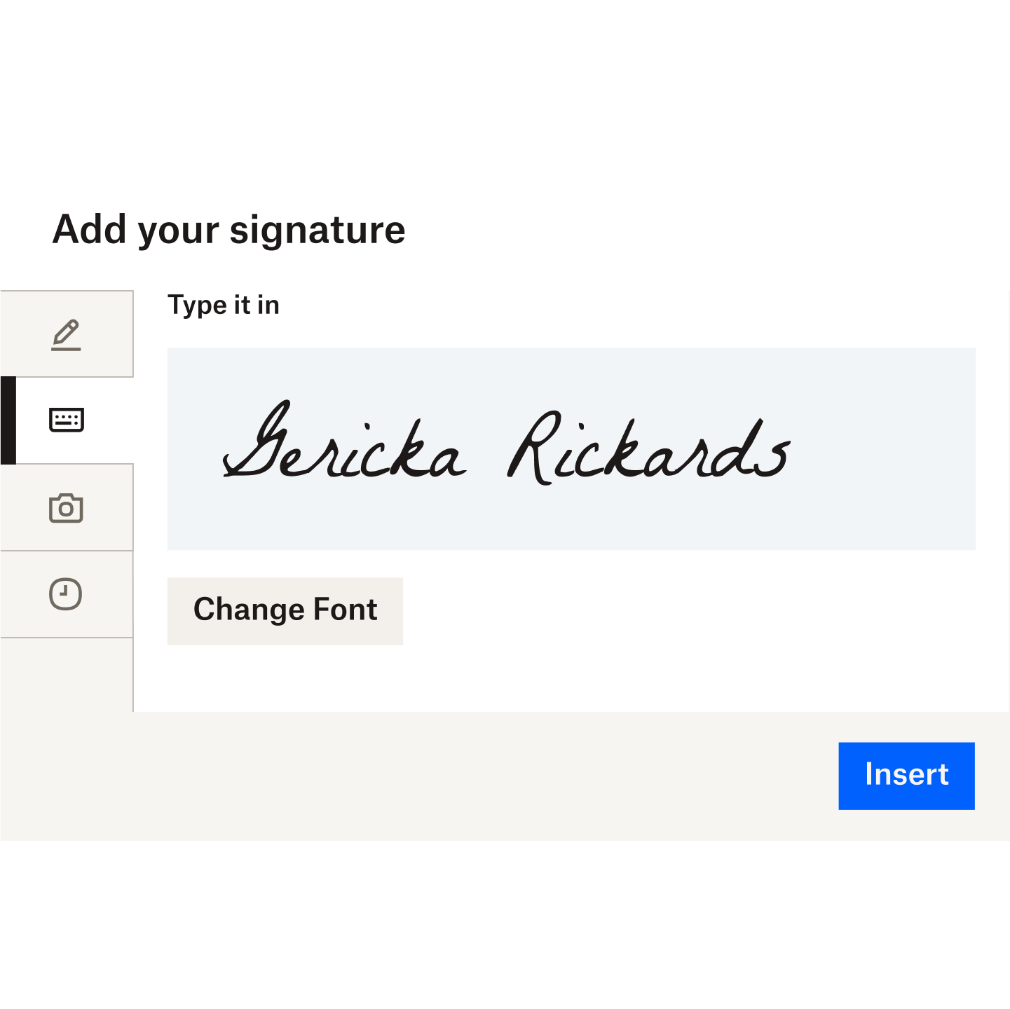 Image montrant une signature créée avec un stylet