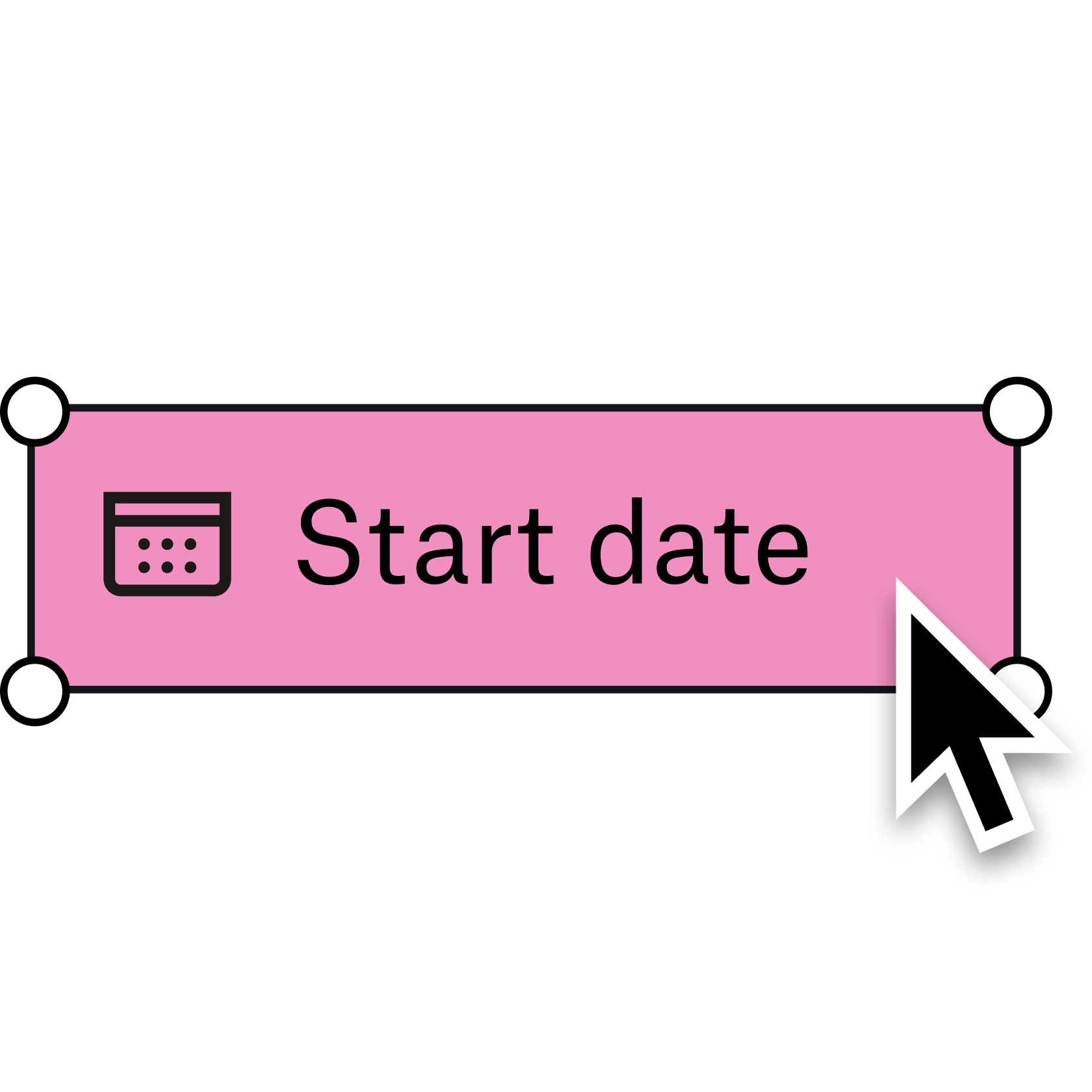 A pink form fill box labeled “Start date”