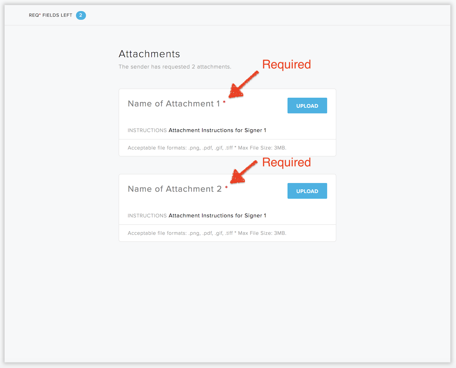 HelloSign API upload attachments screenshot