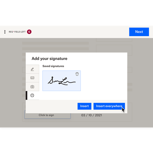 Illustration de la rapidité de partage, de signature et de conclusion des contrats
