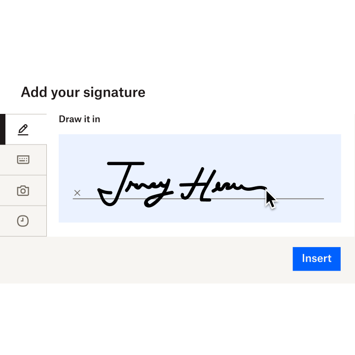 Imagen de una firma hecha a mano con un cursor