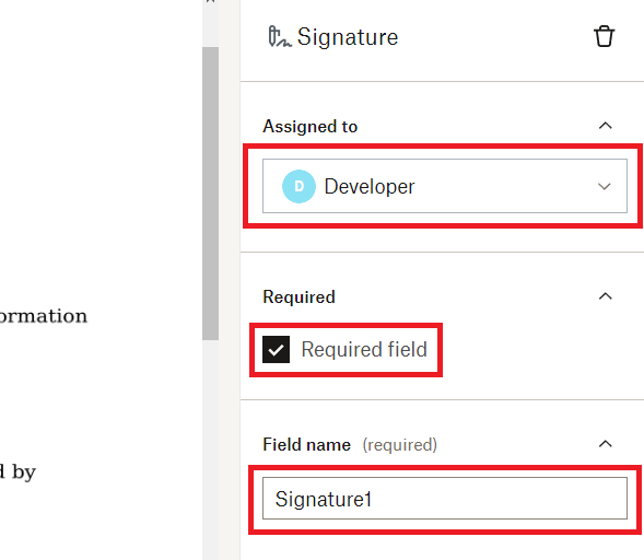 Dropbox Sign signature field details