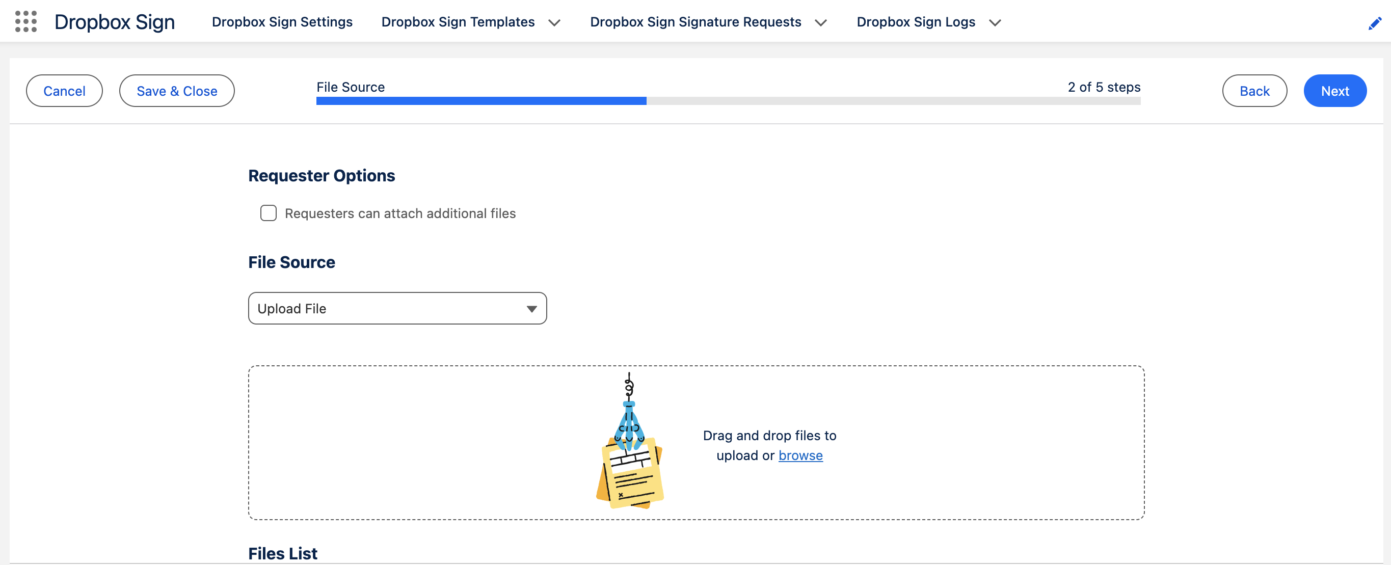 Dropbox Sign template file upload