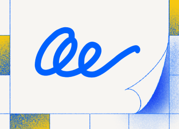 Close-up illustration of a handwritten signature, representing modern digital signing solutions.