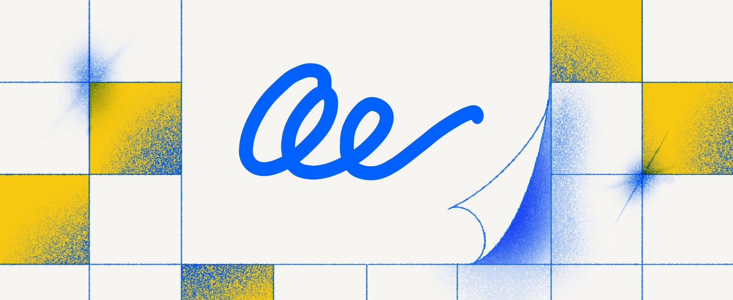 Illustration of a handwritten signature in cursive style, symbolizing eSignature technology.