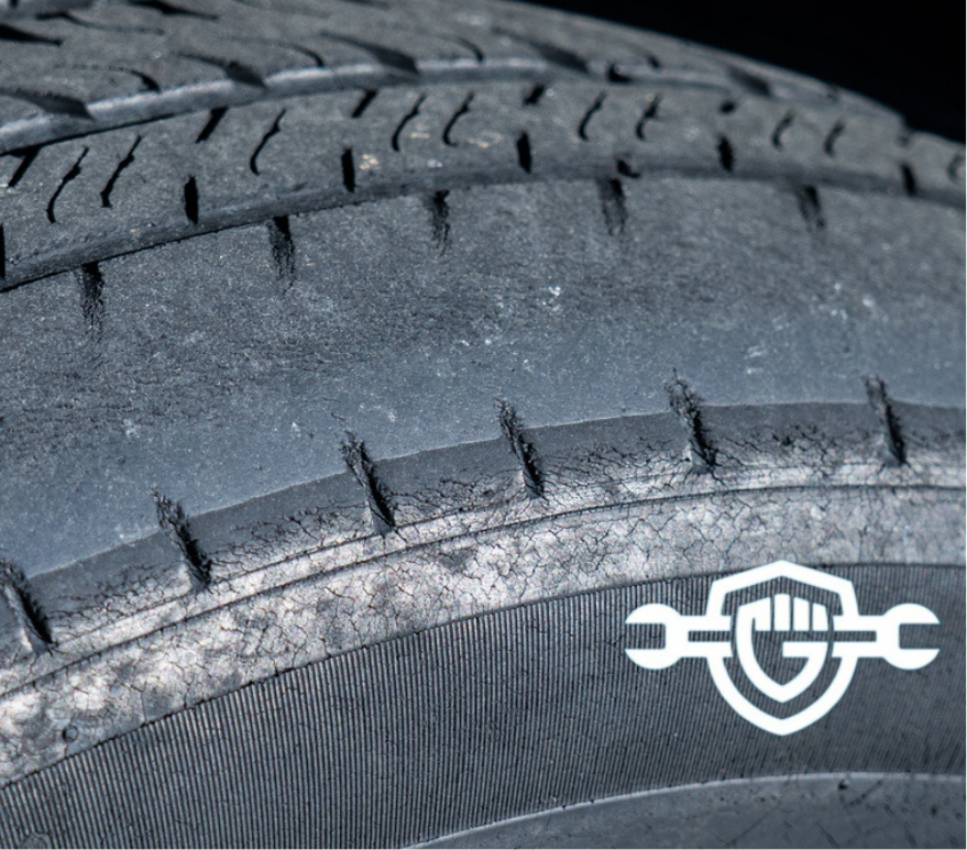 Tire tread worn out.