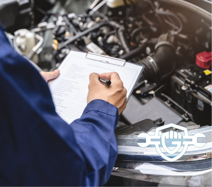 mechanic reviewing checklist
