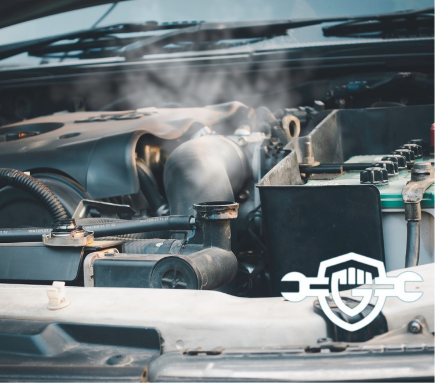 Automotive engine overheating on the road