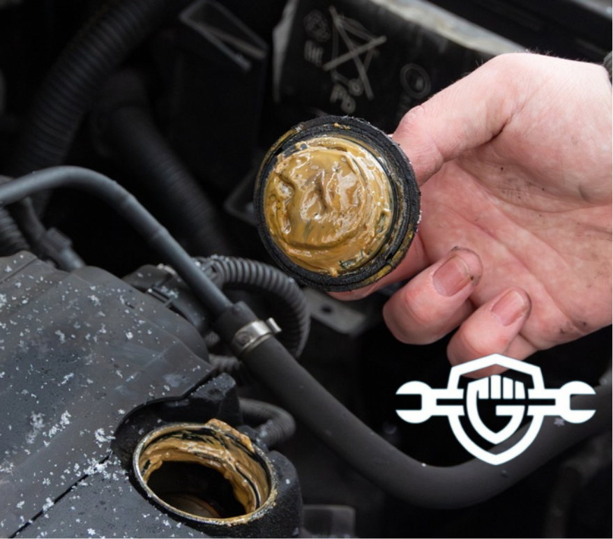 Milky engine oil