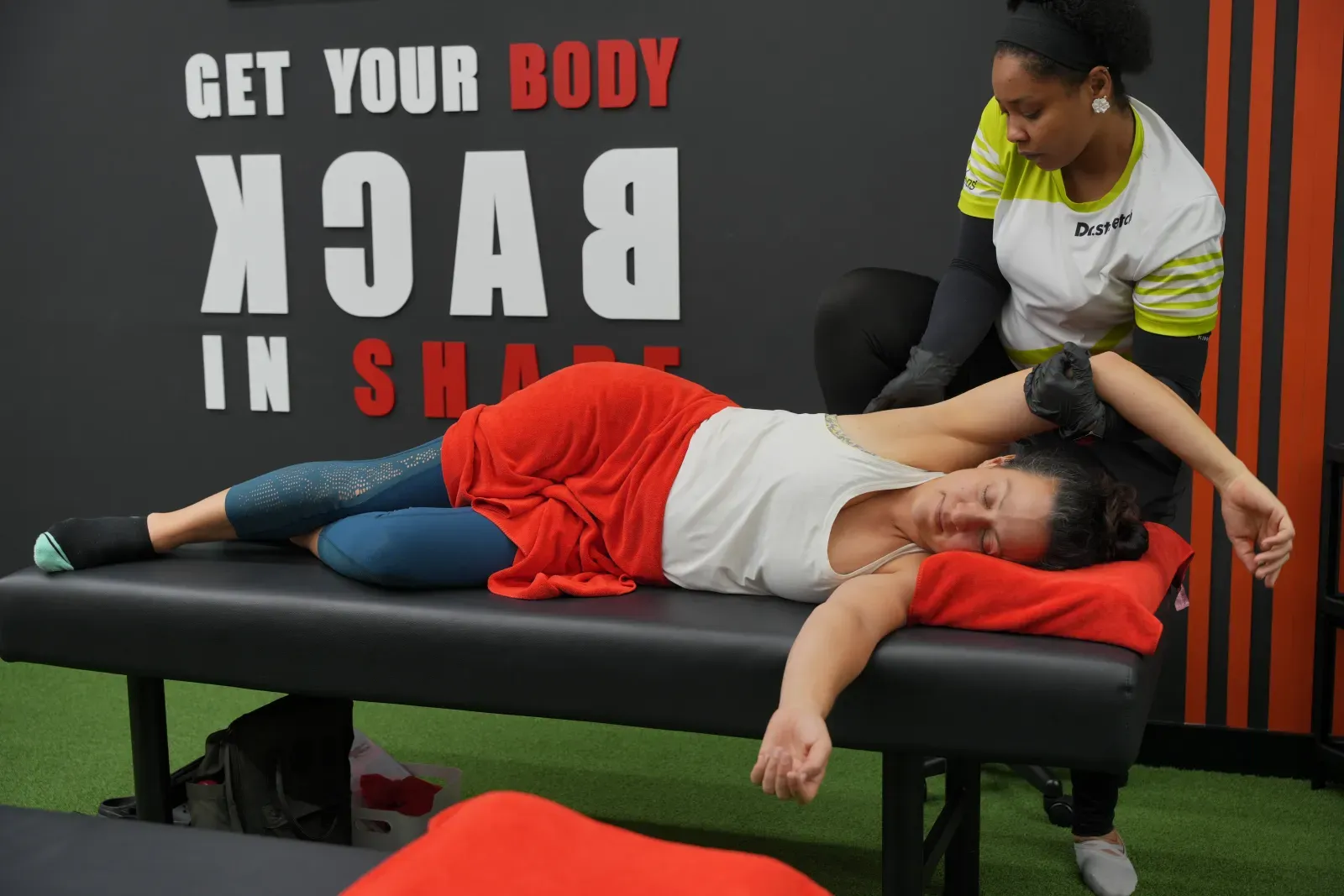 Corporate wellness assisted stretching session Downtown Dubai and DIFC