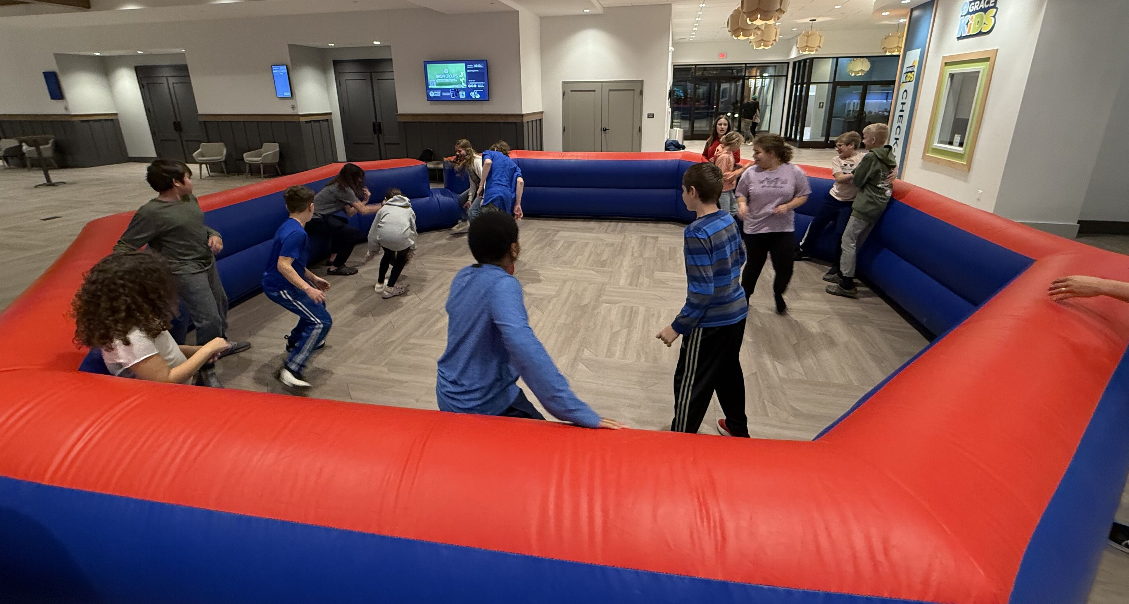 Students playing games together on a Wednesday afternoon