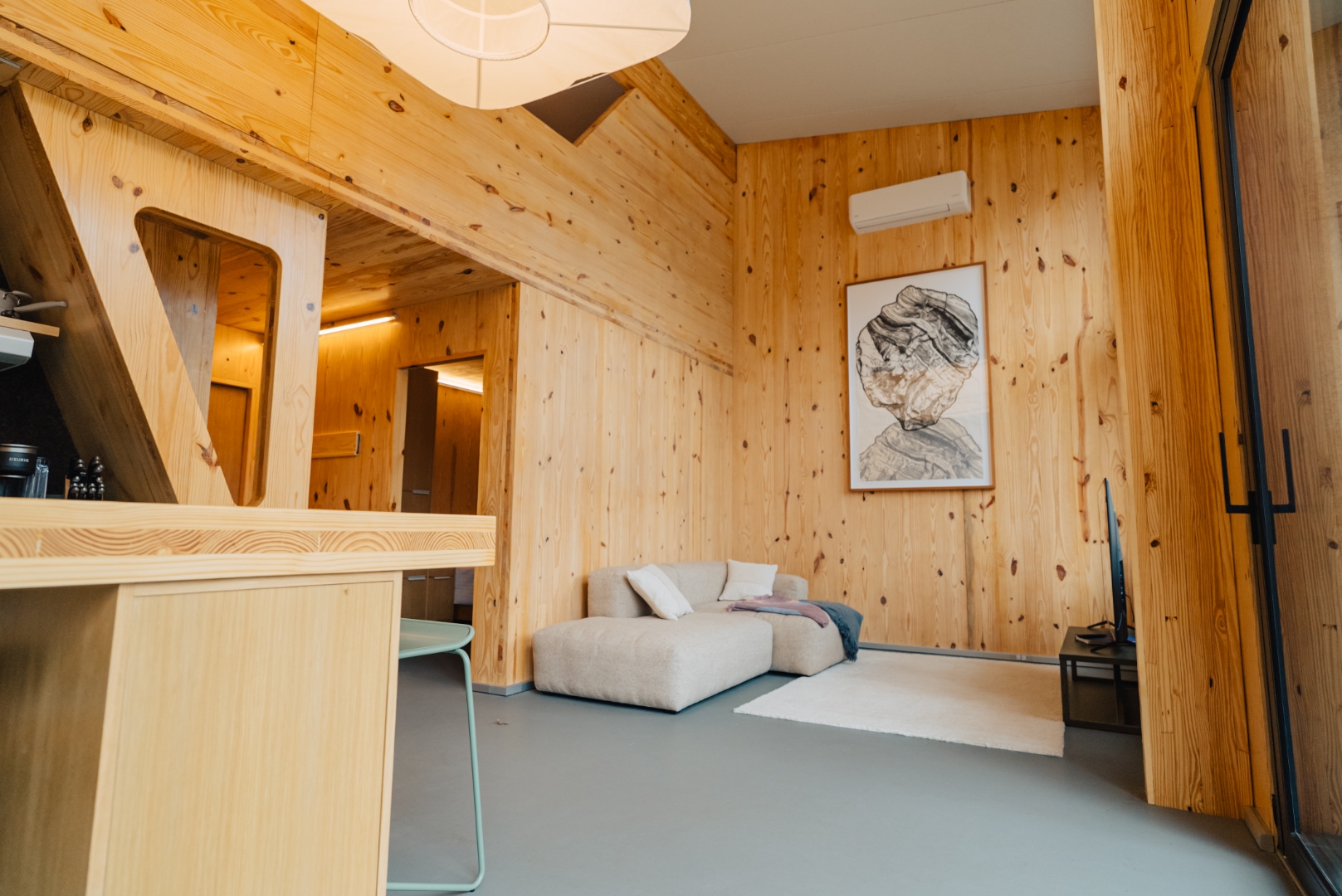 Interior view of Marmoleum flooring in an Aera home.