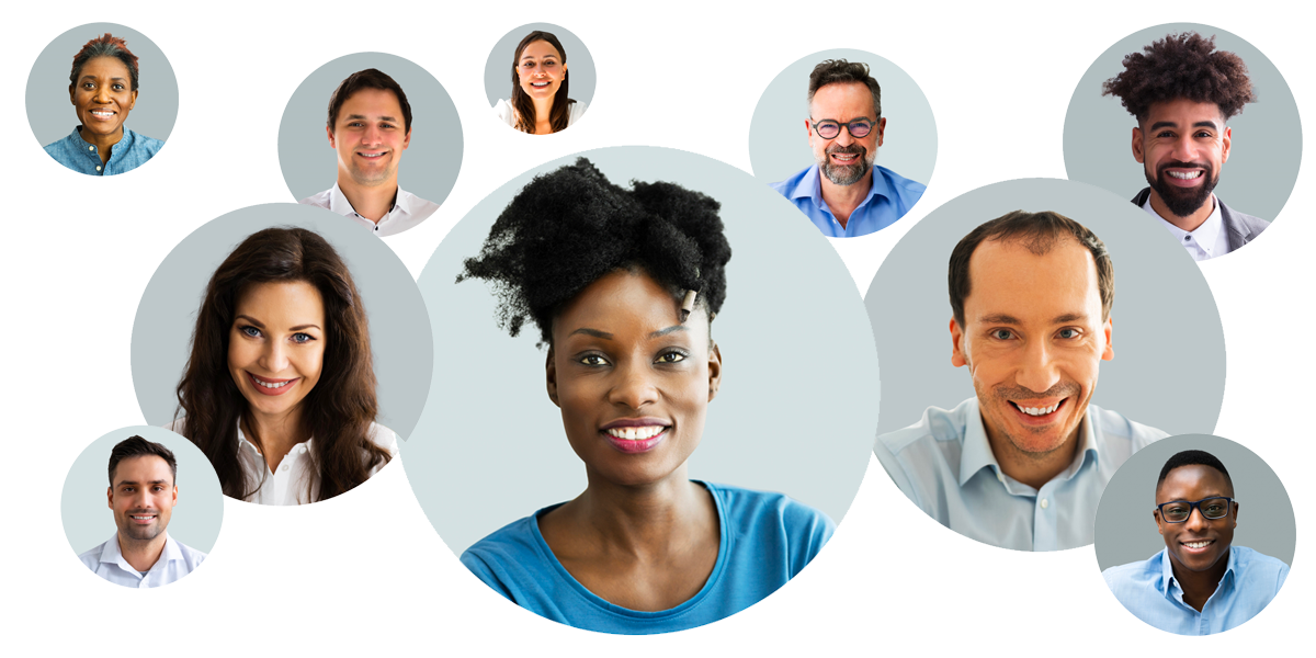 image of a group of people highlighted in circles