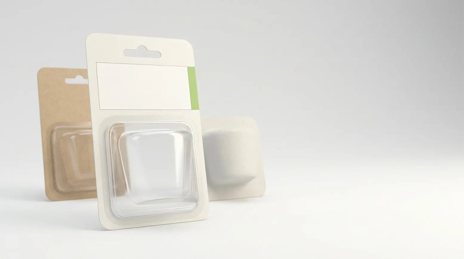 A premium blister pack with design variations, emphasizing sustainability and packaging evolution.