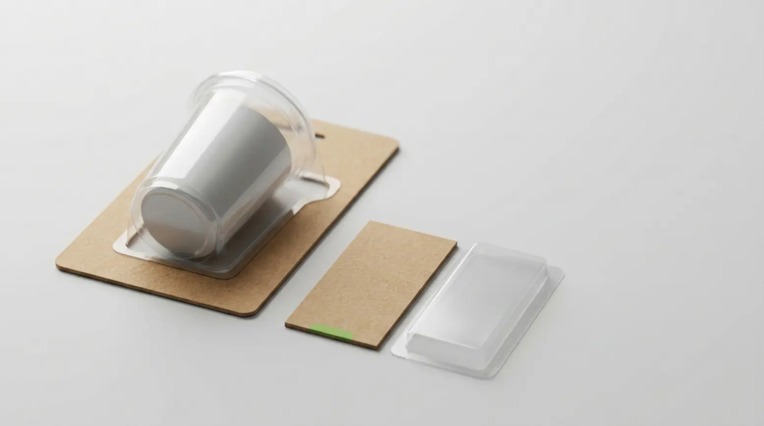 A realistic product photo of a carded retail package and components on a clean background.