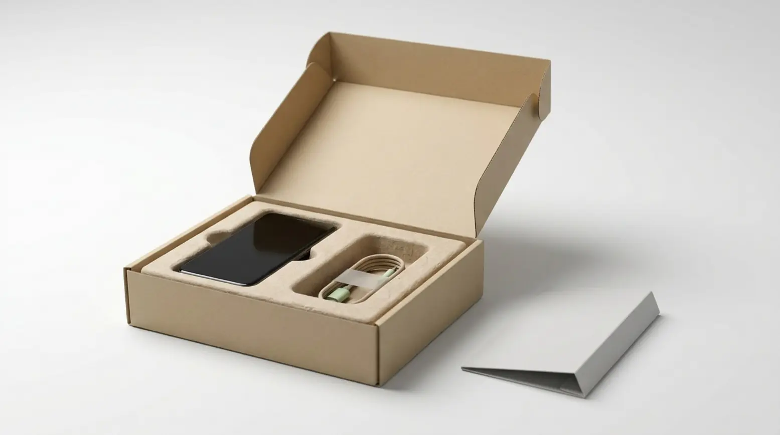 Premium packaging of a sleek device and cable, showcased in minimalistic editorial style.