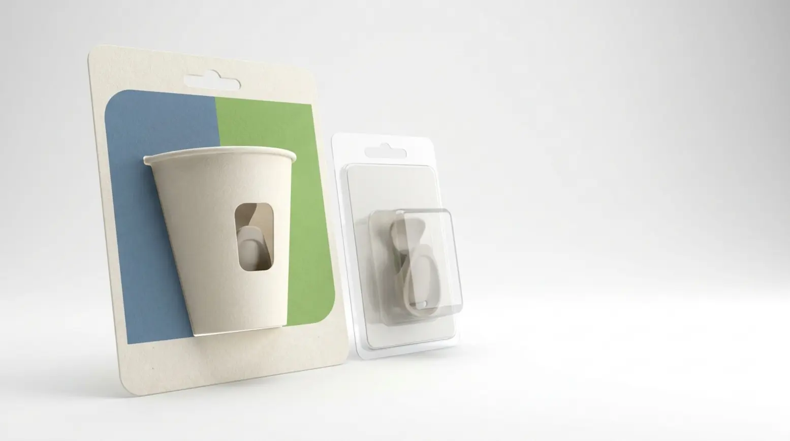 A refined panoramic image of two elegant product packages highlighting natural materials and design.