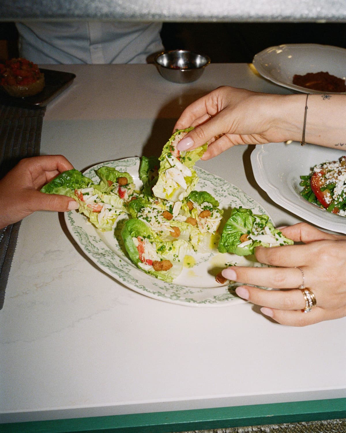 Dishes shared at La Fantaisie Restaurant