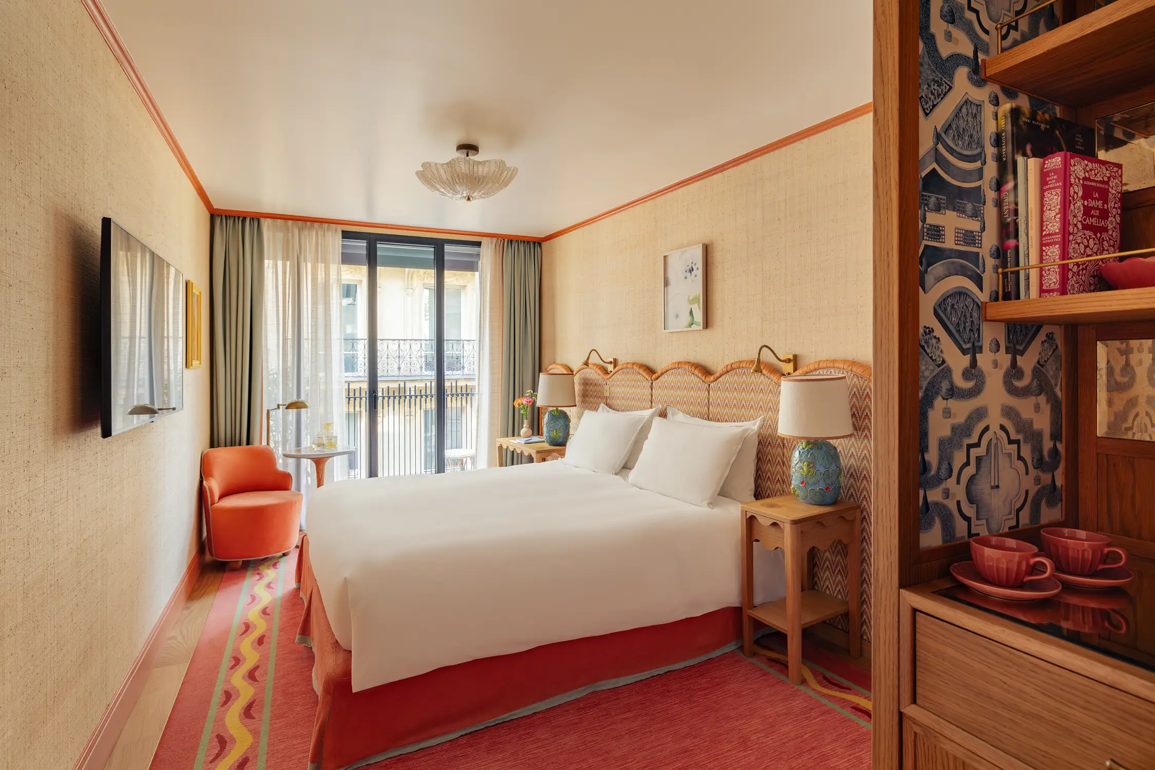 deluxe room set up in a twin with garden views