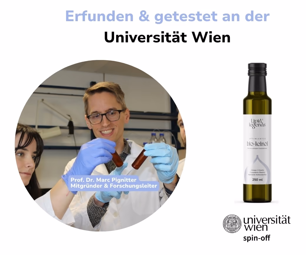 Professor Marc Pignitter im Labor forschend am optimierten Leinöl