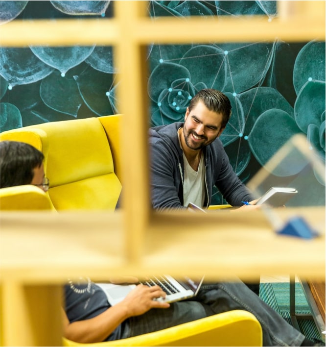 man in office setting