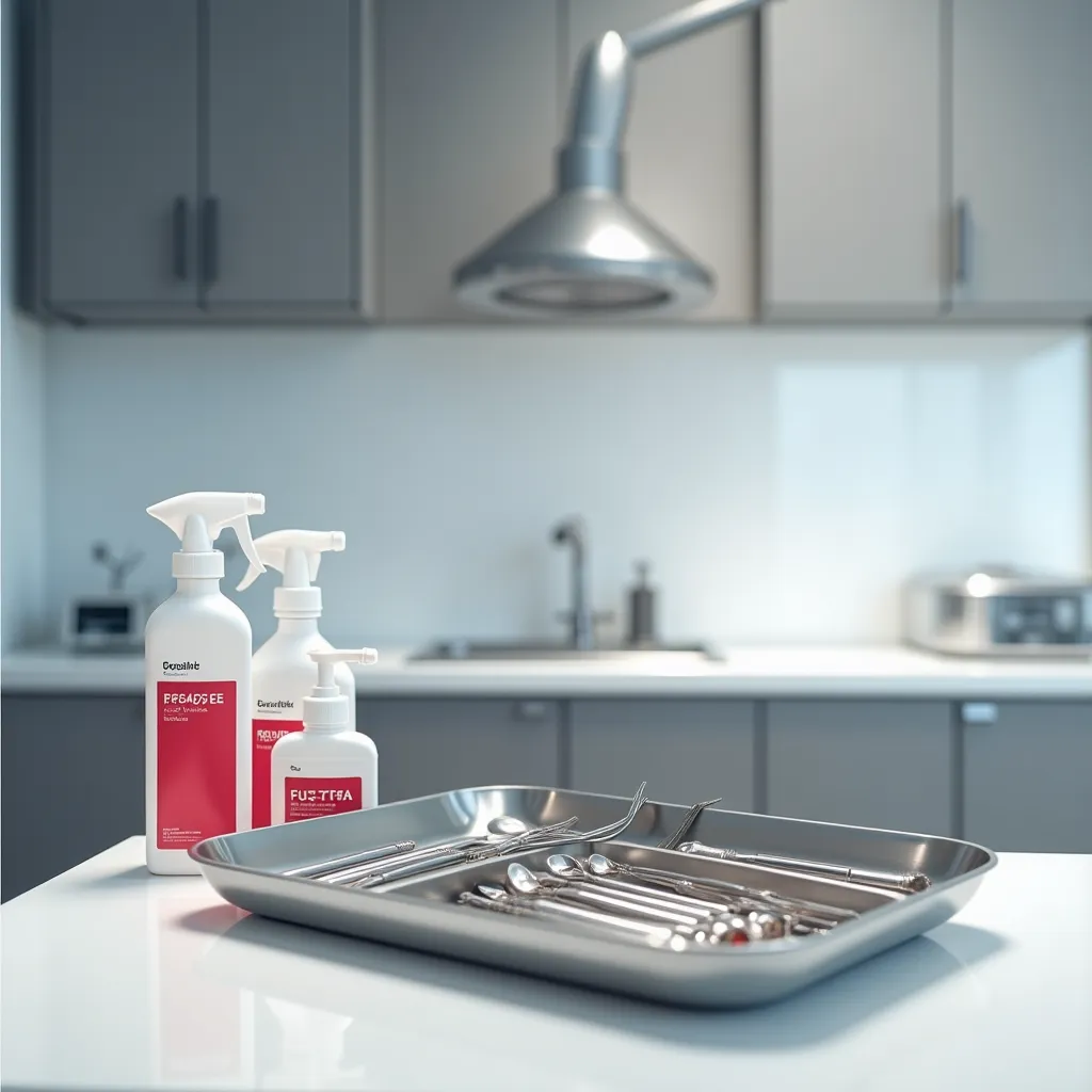 Clínica dental profesional en Barcelona con productos de limpieza y desinfección especializados para odontología