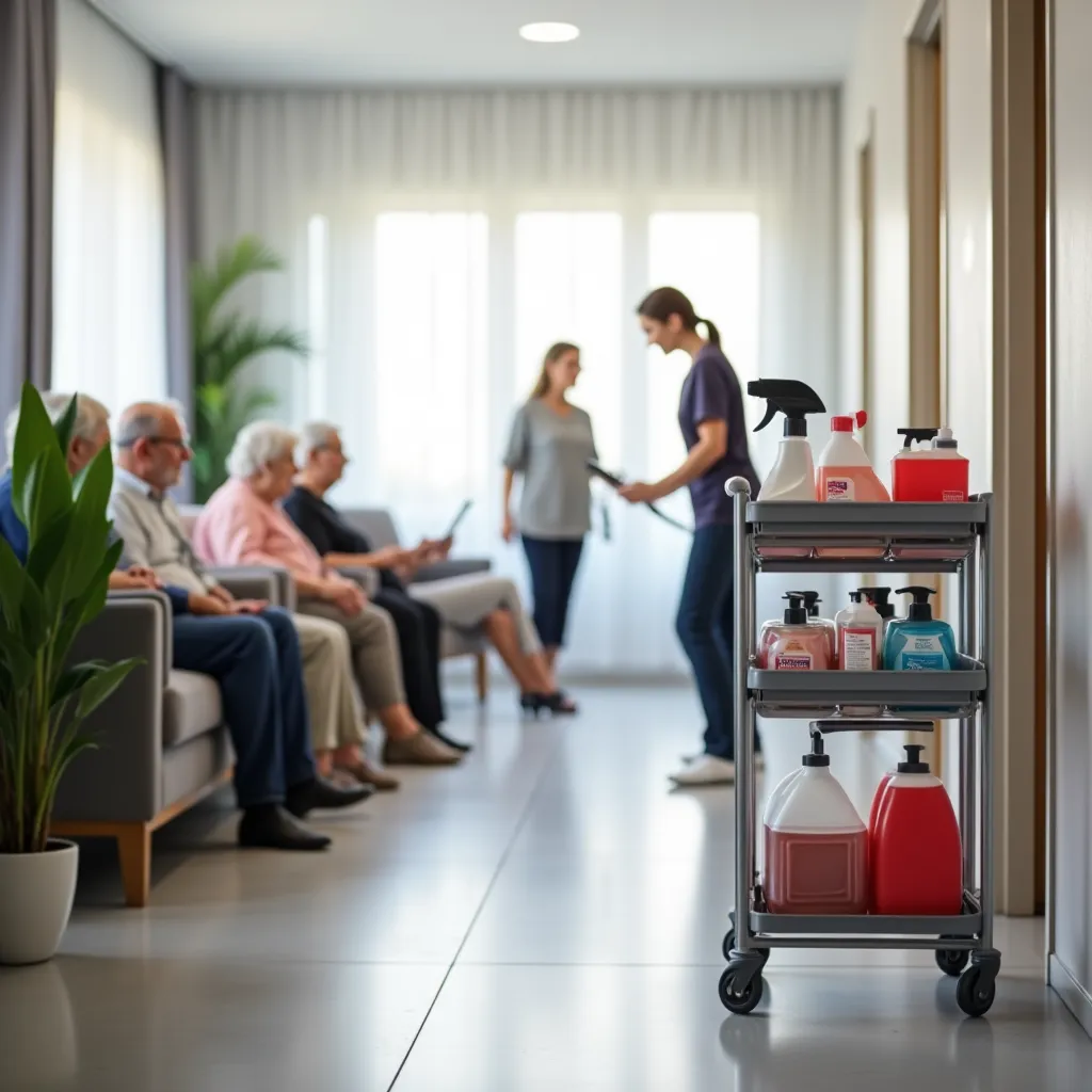 Residencia de ancianos profesional en Barcelona con productos de limpieza industrial y suministros de higiene médica