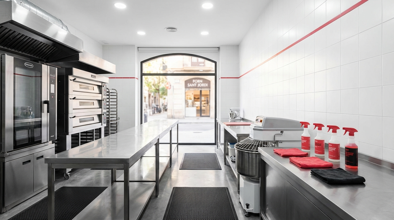Limpieza profesional de obrador de panadería en Barcelona