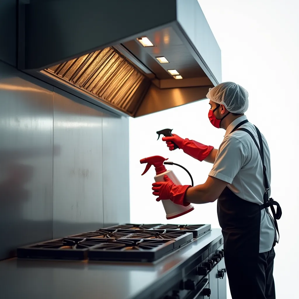 Limpieza profesional de campana extractora industrial con grasa incrustada en Barcelona