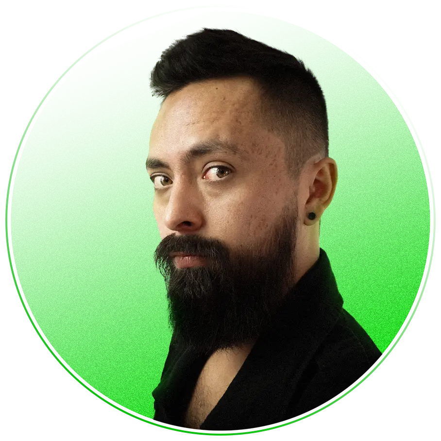 Video Game Composer Amadeus Herrera Profile Picture with gradient green background