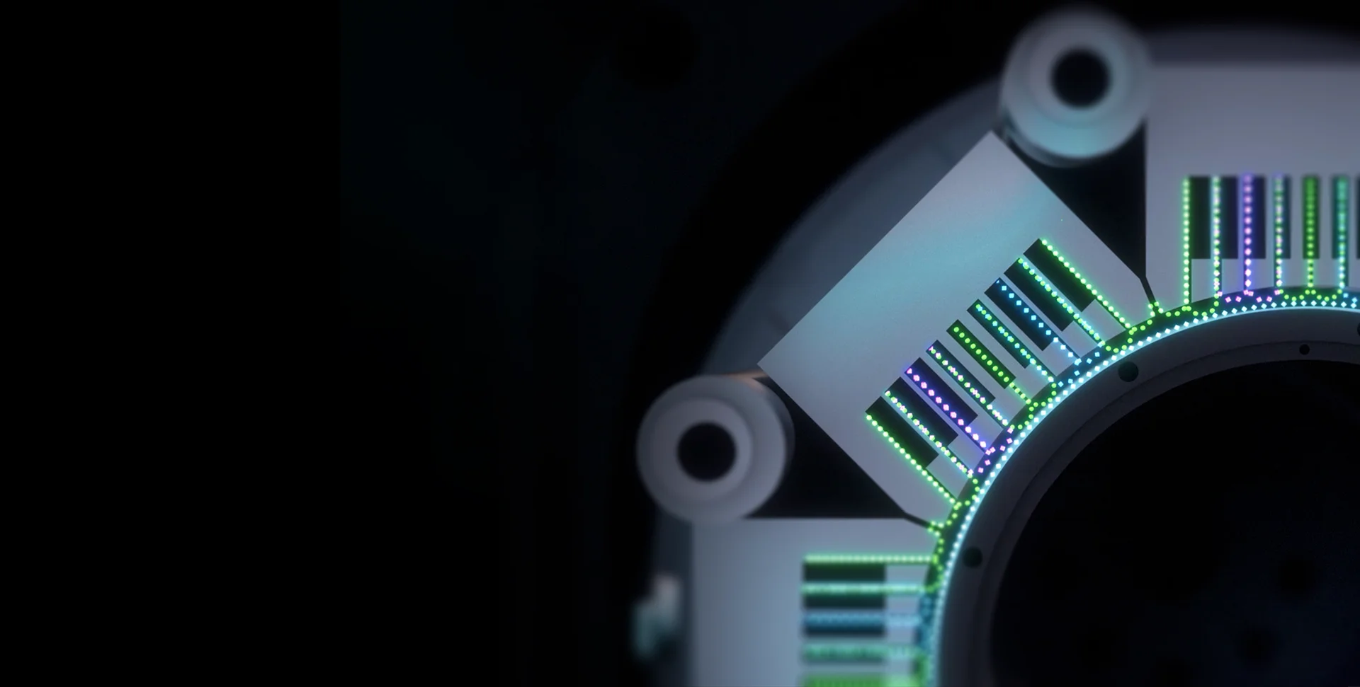 3D-doorsnede van een technisch onderdeel met gekleurde segmenten