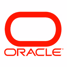 Oracle Corporation logo consisting of a red oval shape above the word ORACLE in red capital letters.