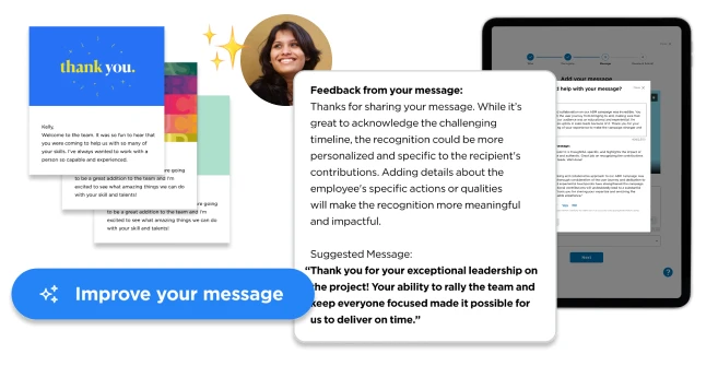 AI Recognition Coach on O.C. Tanner's Culture Cloud