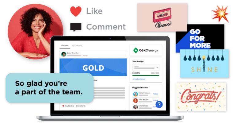 Peer to peer recognition tools on O.C. Tanner’s Culture Cloud platform