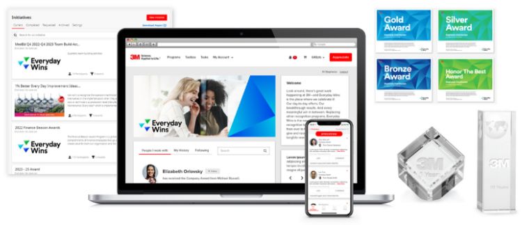 3M’s custom recognition programs and awards for encouraging and rewarding work related to quality, safety, wellness, and more, powered by O.C. Tanner’s Culture Cloud platform.