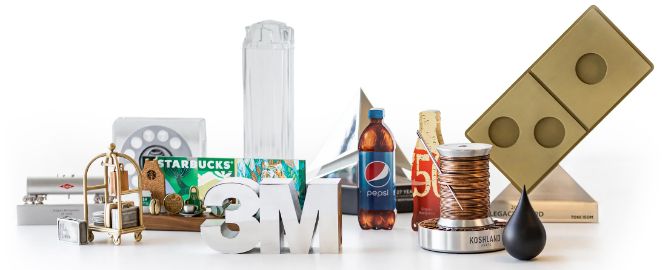 A selection of custom awards created for clients by O.C. Tanner