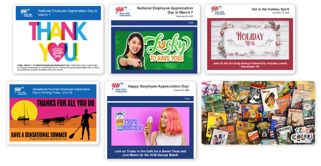 A collage of ACE’s Employee Appreciation Day celebrations.