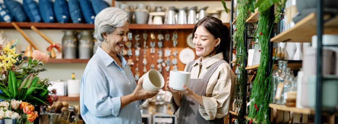 Retail workers in a shop together