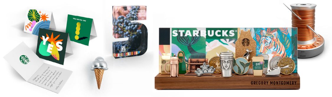 Symbolic awards for retail workers, designed by O.C. Tanner