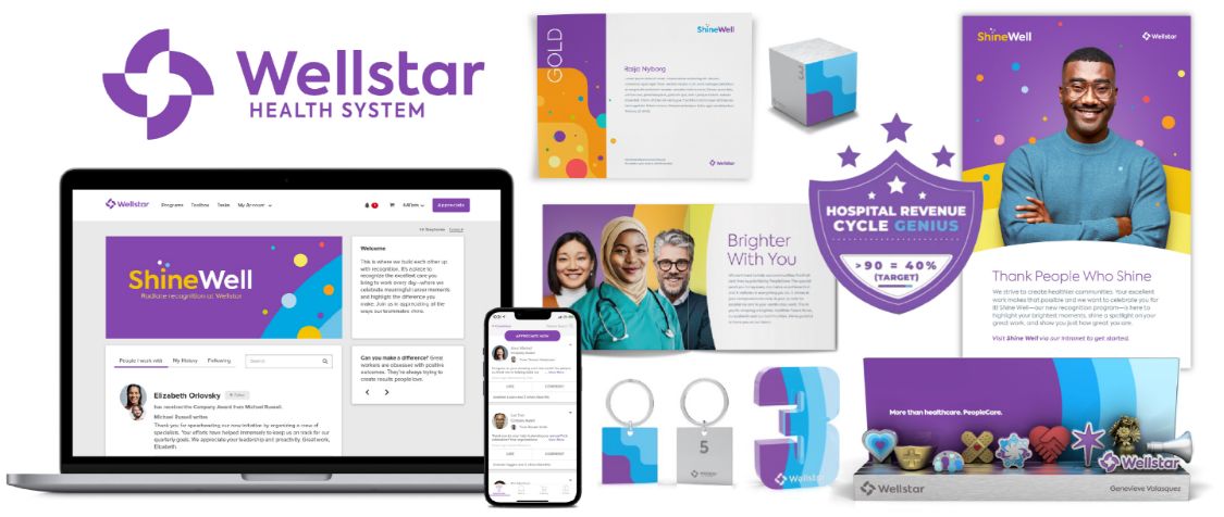 Wellstar’s custom-branded recognition experience, powered by O.C. Tanner’s Culture Cloud, including an online recognition platform, printed materials, and custom awards